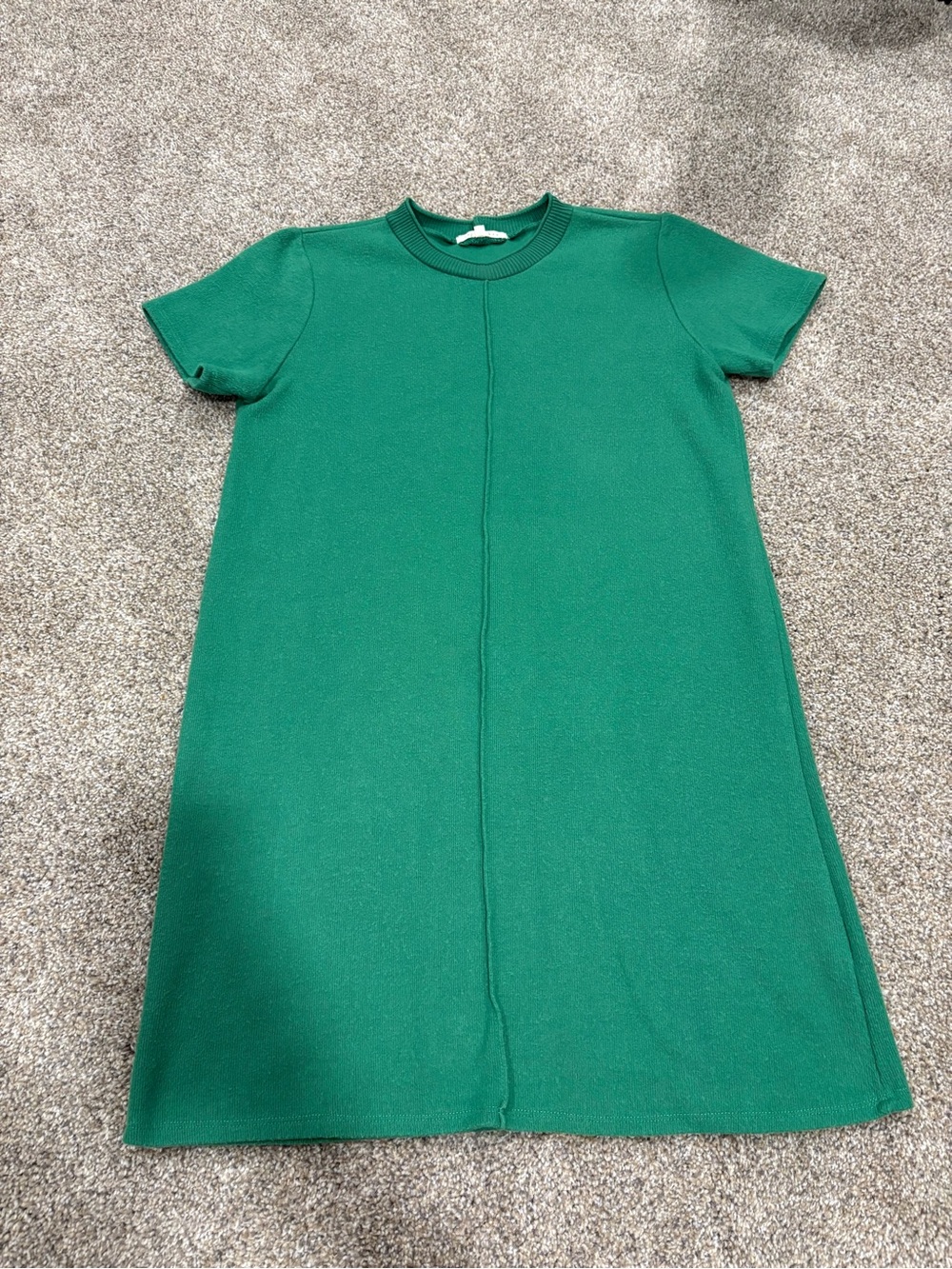 Copper Key Emerald Green Short-Sleeve Mini Dress